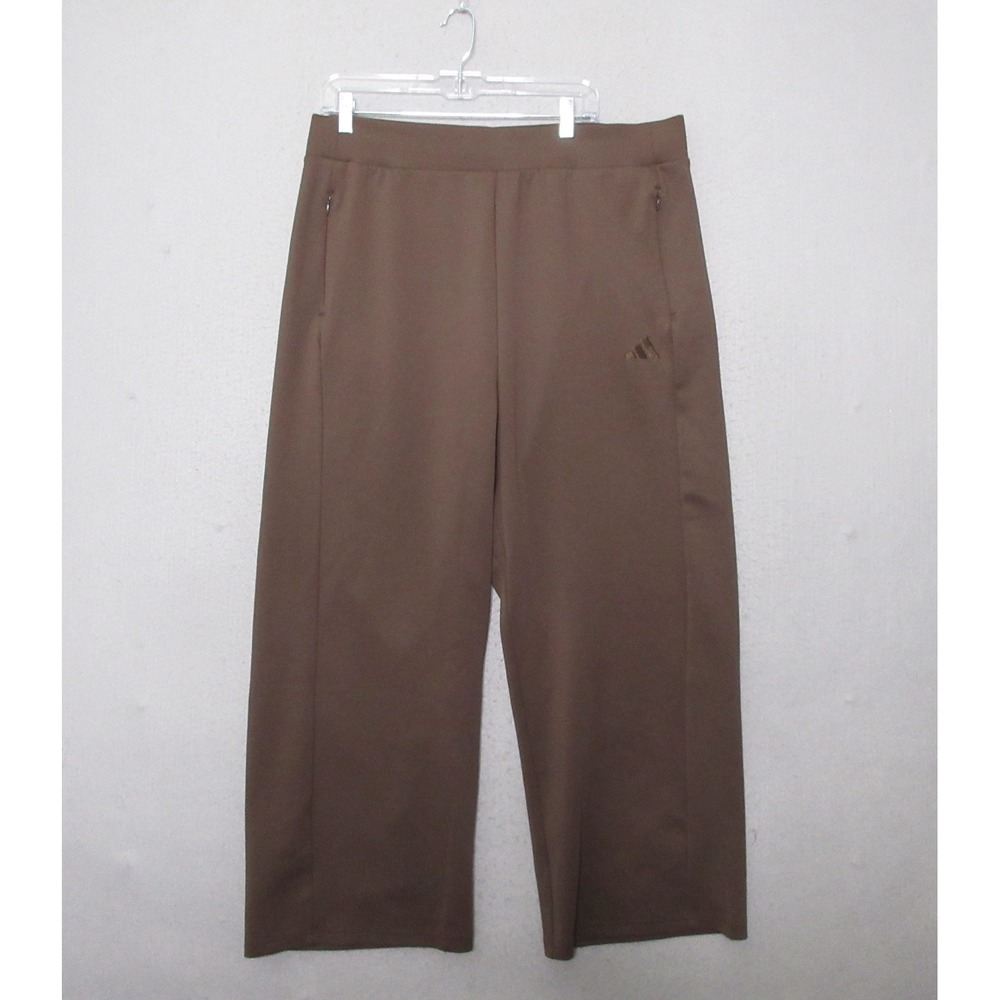 Adidas Pants‎ Women Plus Chocolate Brown Wide Leg Cropped Retro Y2k 90s Gorpcore